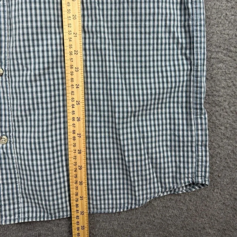 Columbia Men's XL Blue Gingham Long Sleeve Button Down Cotton Shirt AM7109